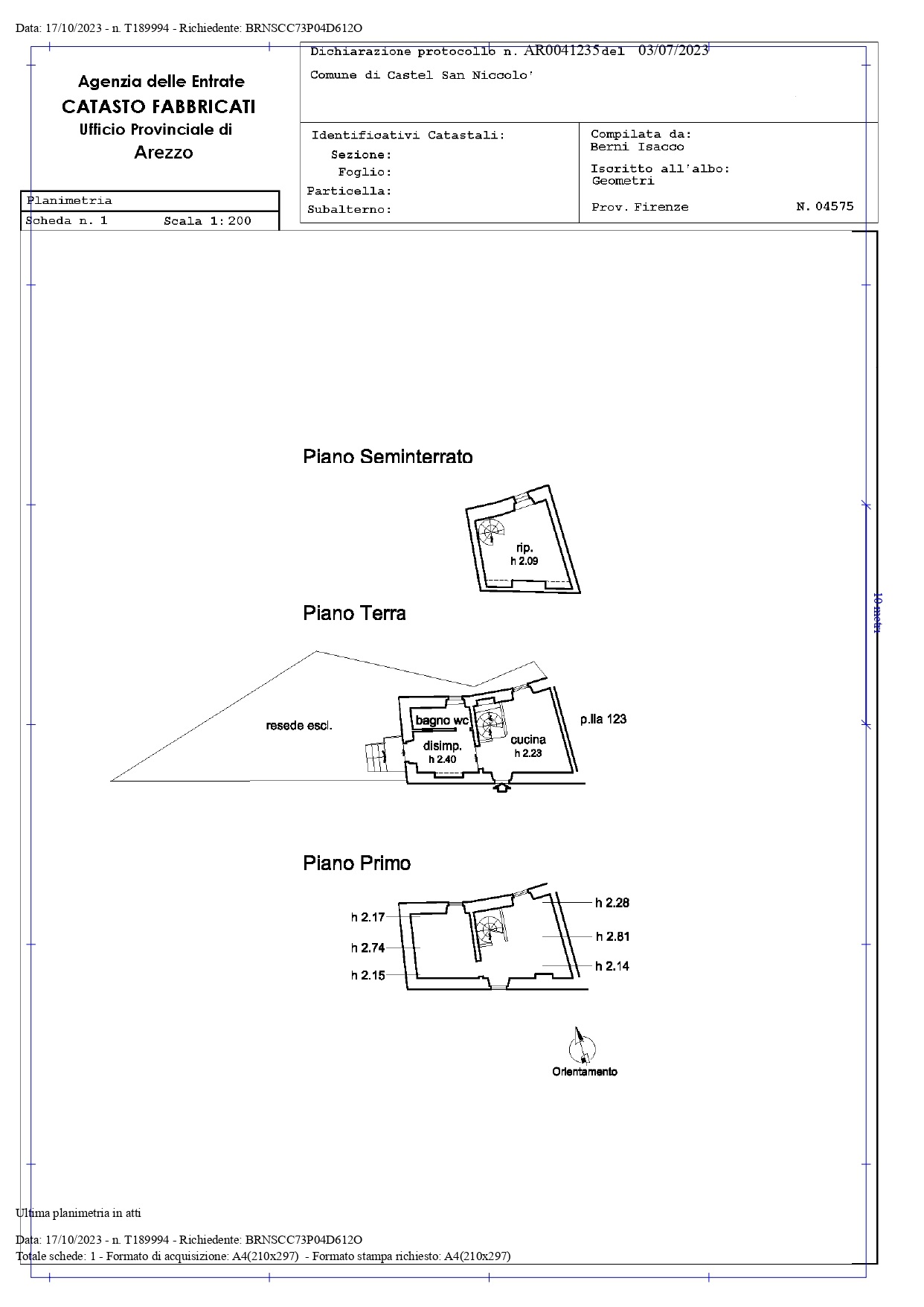 Castel San Niccolò, Arezzo, 0 , 4 Stanze Stanze,1 BagnoBathrooms,Terratetto,Vendita,Castel San Niccolò,1561